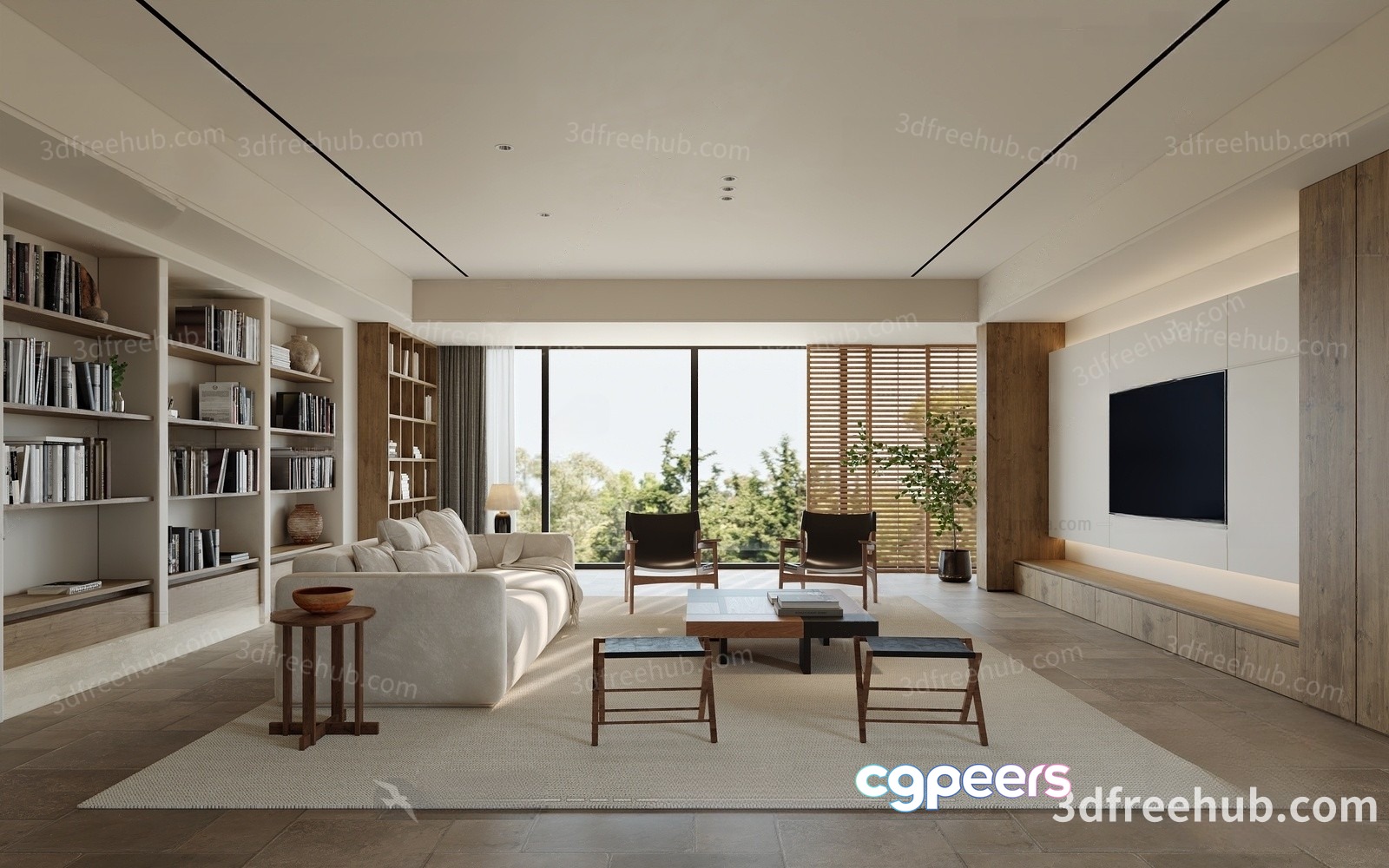 Modern Living Room 3D Model - 19147 - VRAY Render Modern Living Room 3D Model - 19147 - VRAY Render