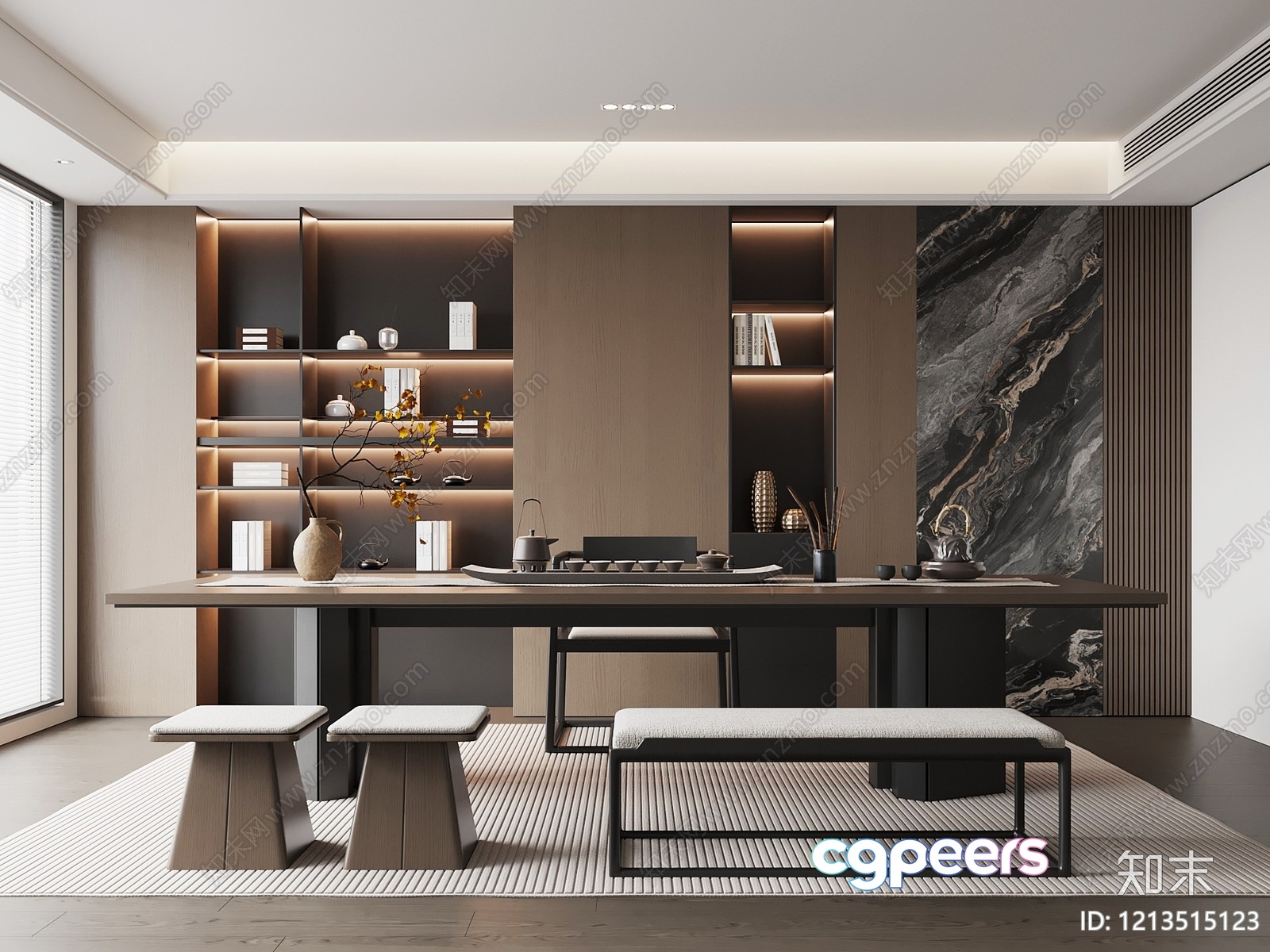 Modern Dining Room 3D Model - 6309 - VRAY Render