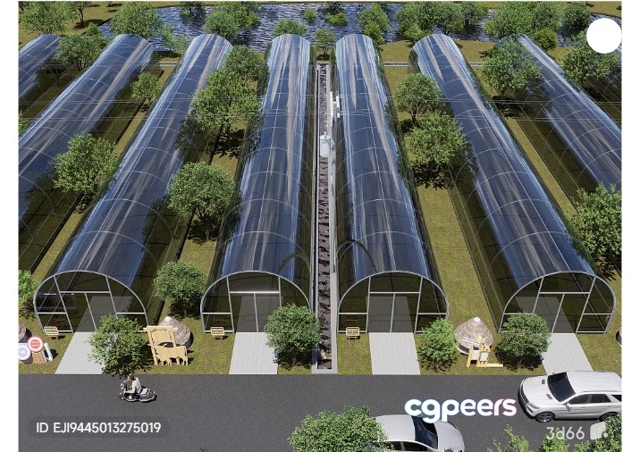 A Greenhouse Complex 3D Model - 15322 - VRAY Render A Greenhouse Complex 3D Model - 15322 - VRAY Render