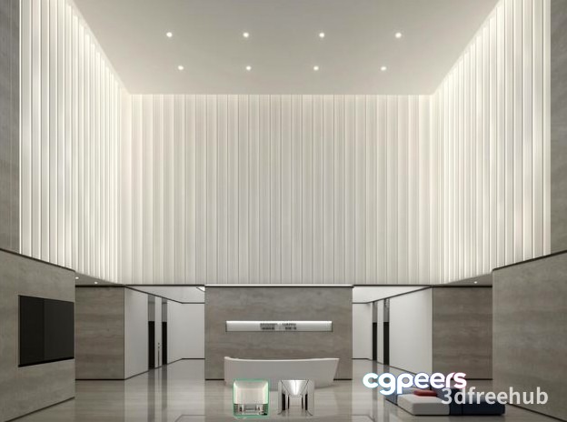 Modern Minimalist Lobby 3D Model - 22290 - VRAY Render Modern Minimalist Lobby 3D Model - 22290 - VRAY Render