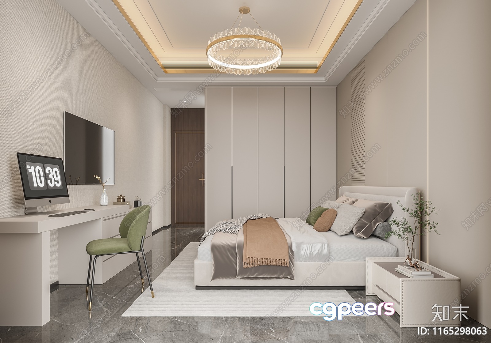 Cozy Modern Bedroom 3D Model - 8368 - VRAY Render Cozy Modern Bedroom 3D Model - 8368 - VRAY Render