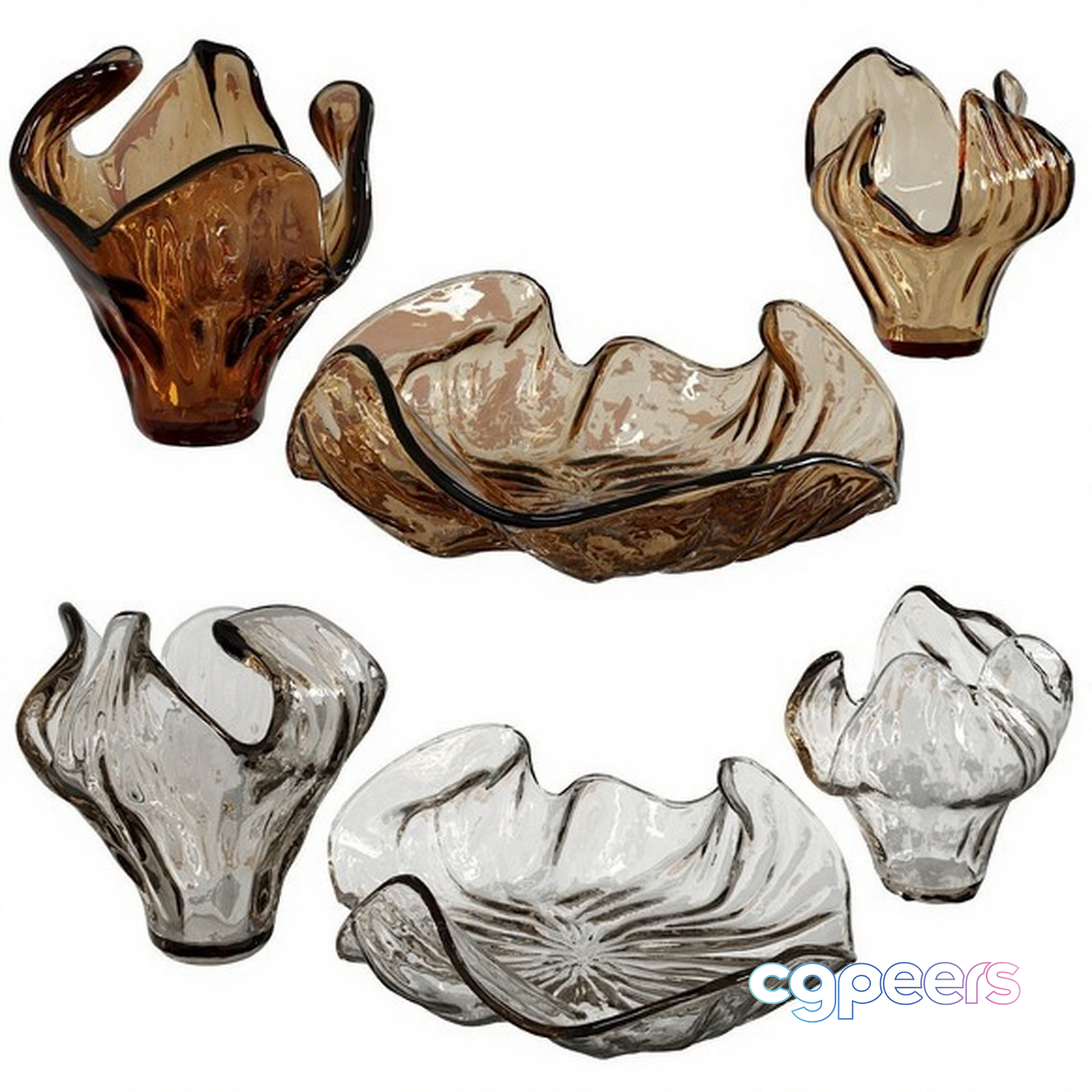 Glass Bowls 3D Model - 4498 - CORONA Render Glass Bowls 3D Model - 4498 - CORONA Render