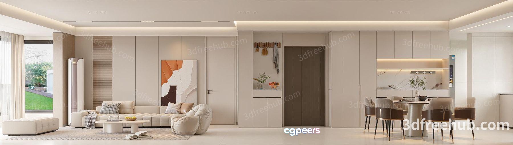Modern Living Room 3D Model - 19994 - VRAY Render