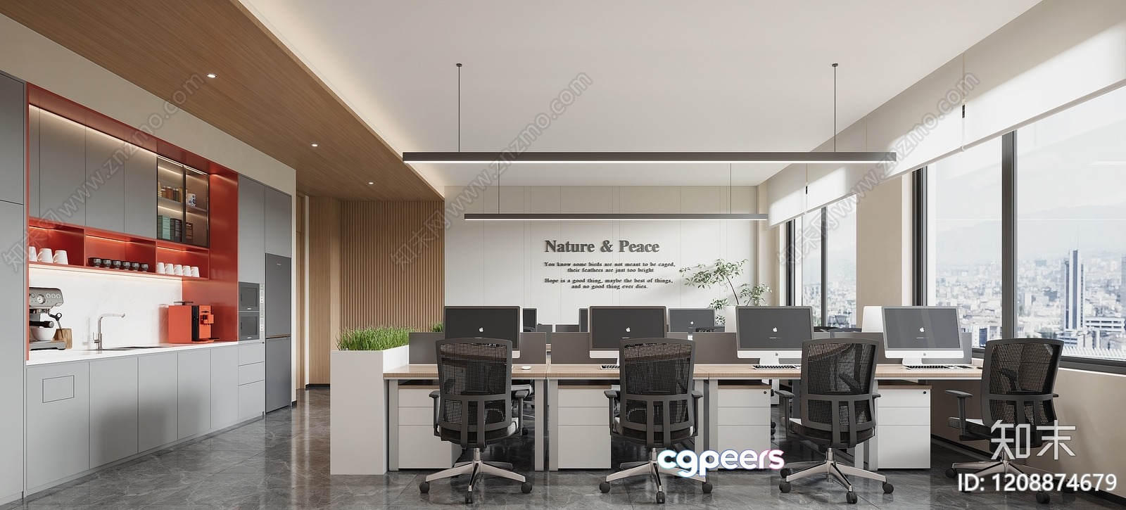 Modern Office Space 3D Model - 8951 - CORONA Render