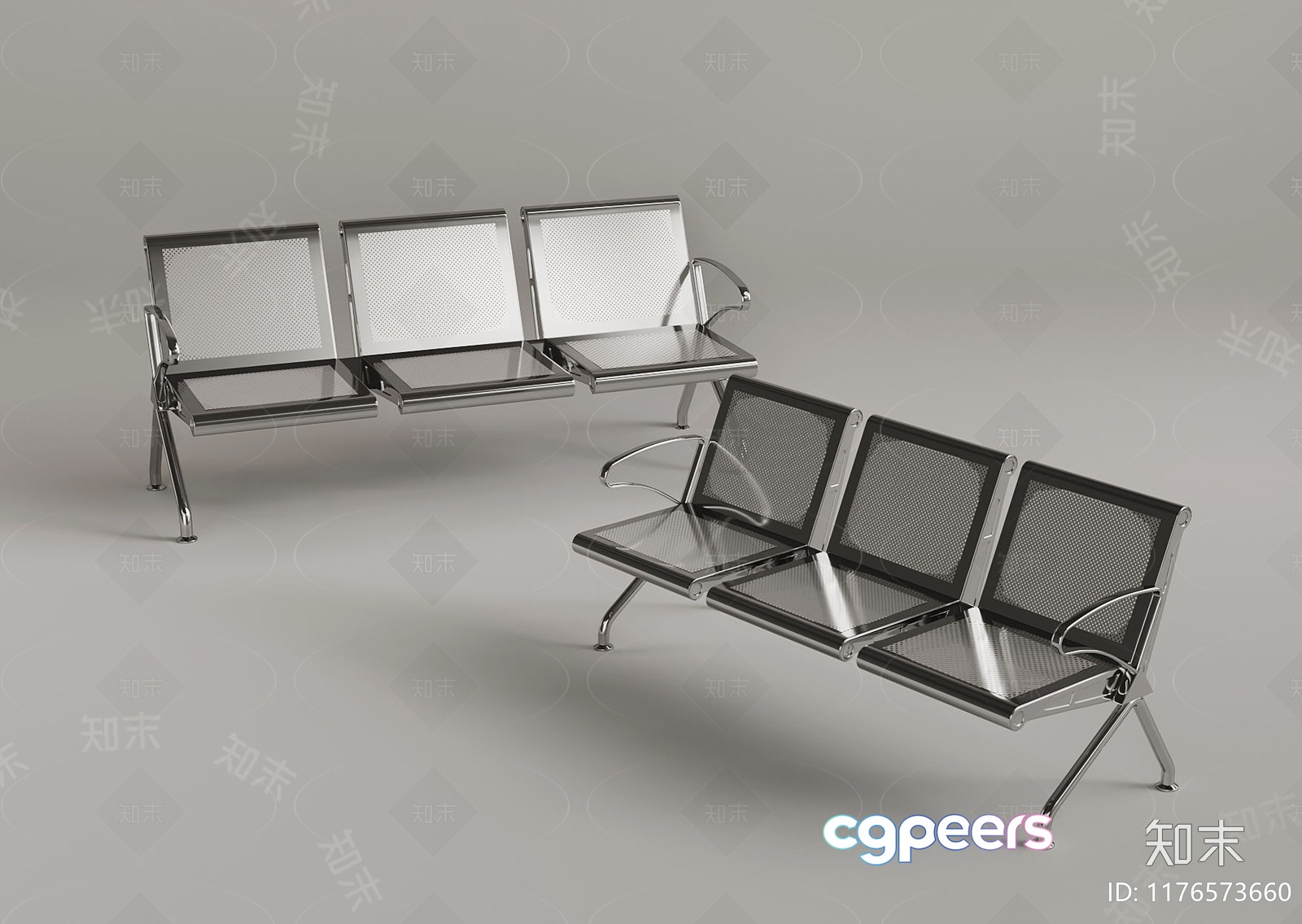 Metal Bench 3D Model - 16920 - VRAY Render