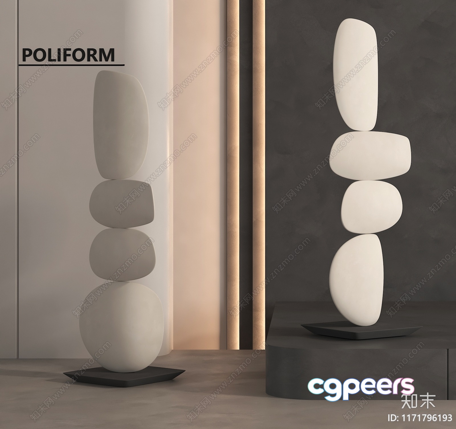 Abstract Sculpture 3D Model - 1529 - VRAY Render