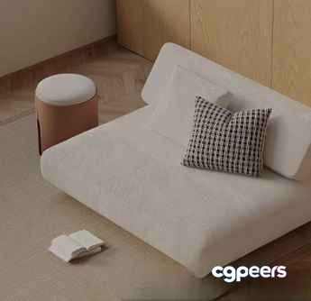 Modern Beige Sofa 3D Model - 14909 - VRAY Render Modern Beige Sofa 3D Model - 14909 - VRAY Render