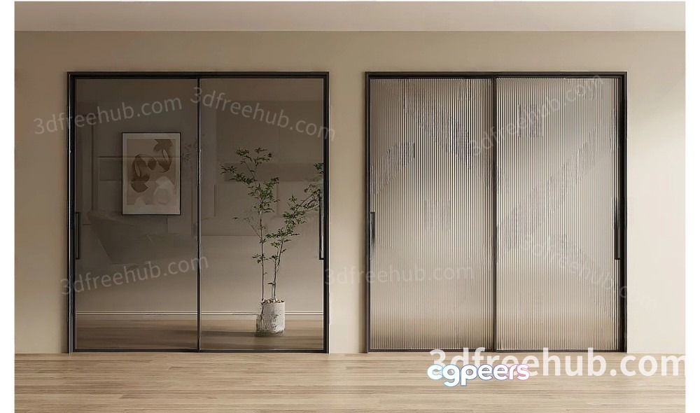 Modern Sliding Doors 3D Model - 21082 - VRAY Render