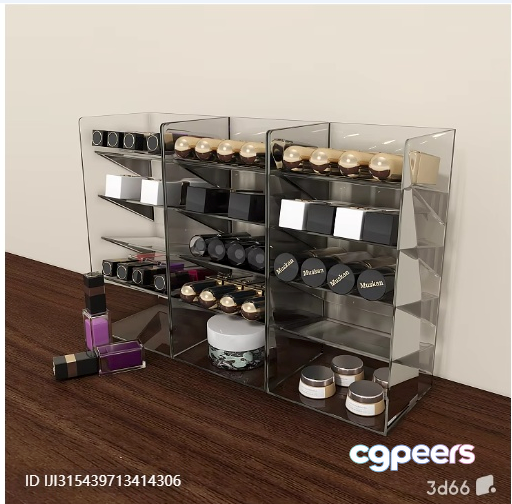 Clear Acrylic Makeup Organizer 3D Model - 7687 - VRAY Render Clear Acrylic Makeup Organizer 3D Model - 7687 - VRAY Render