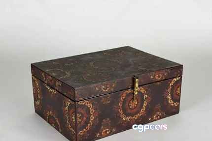 A Brown Box With Gold Accents 3D Model - 4224 - VRAY Render A Brown Box With Gold Accents 3D Model - 4224 - VRAY Render