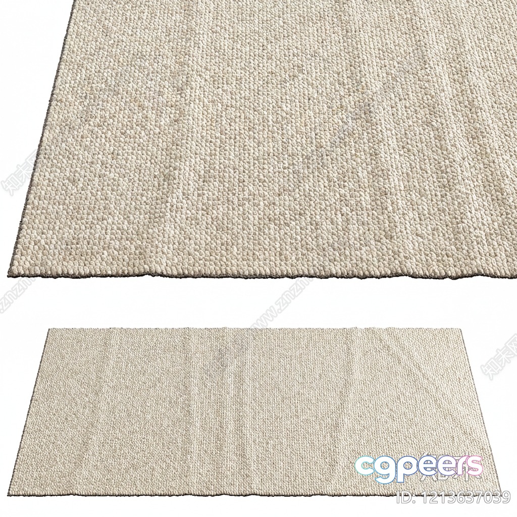 Beige Woven Rug 3D Model - 13009 - VRAY Render