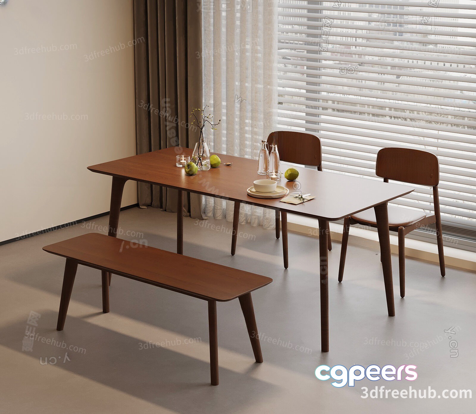 Modern Dining Room 3D Model - 19403 - VRAY Render