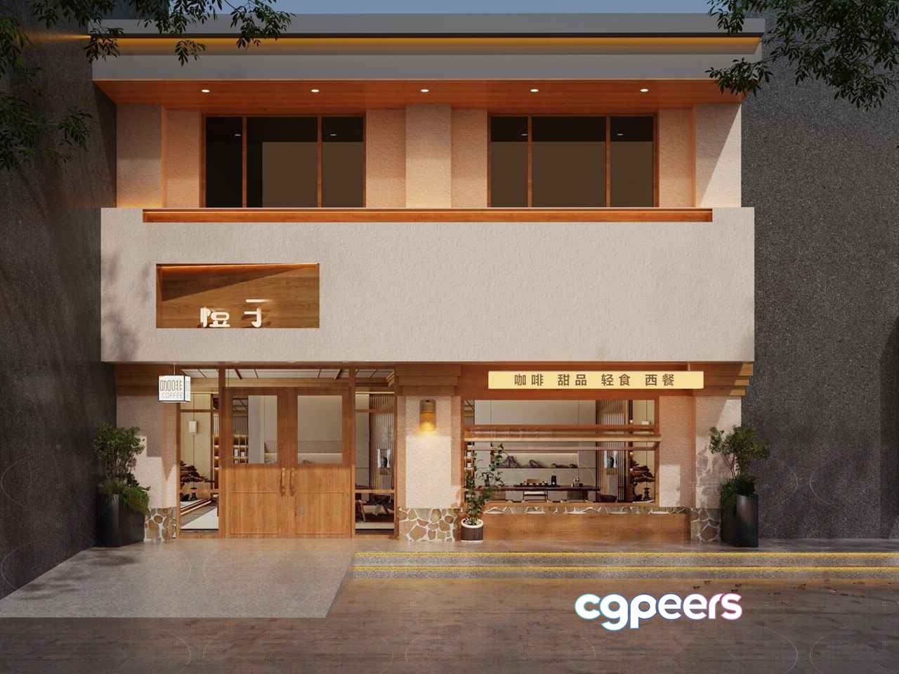 A Modern Storefront 3D Model - 6363 - VRAY Render