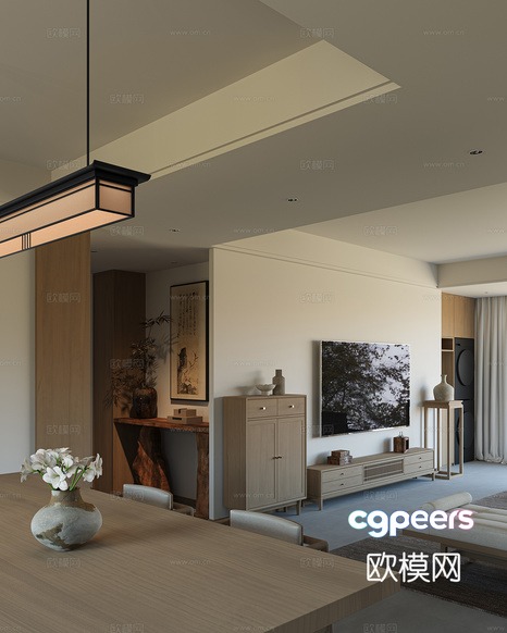 Modern Living Room 3D Model - 8717 - CORONA Render Modern Living Room 3D Model - 8717 - CORONA Render