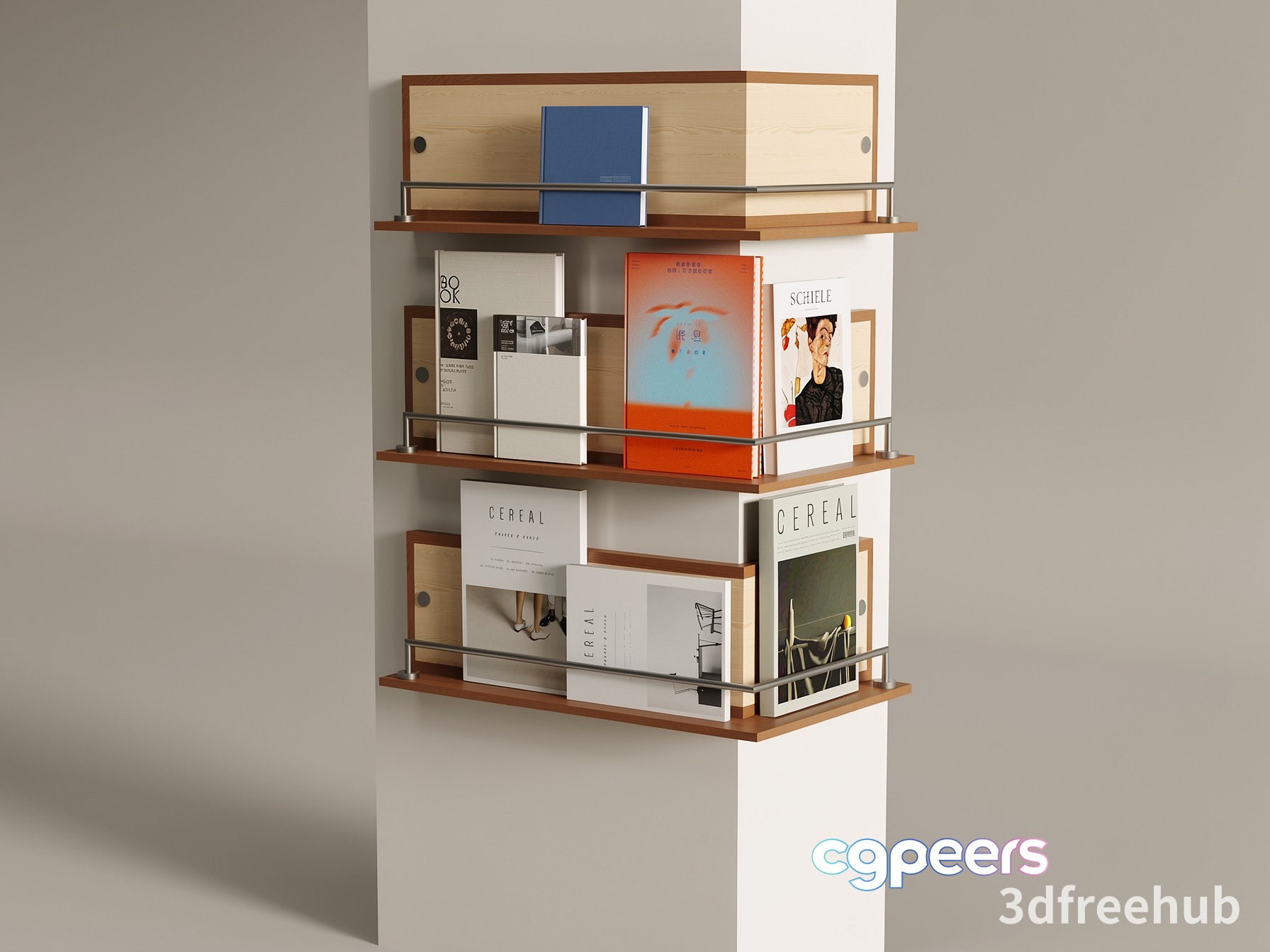Modern Bookshelf 3D Model - 6613 - VRAY Render