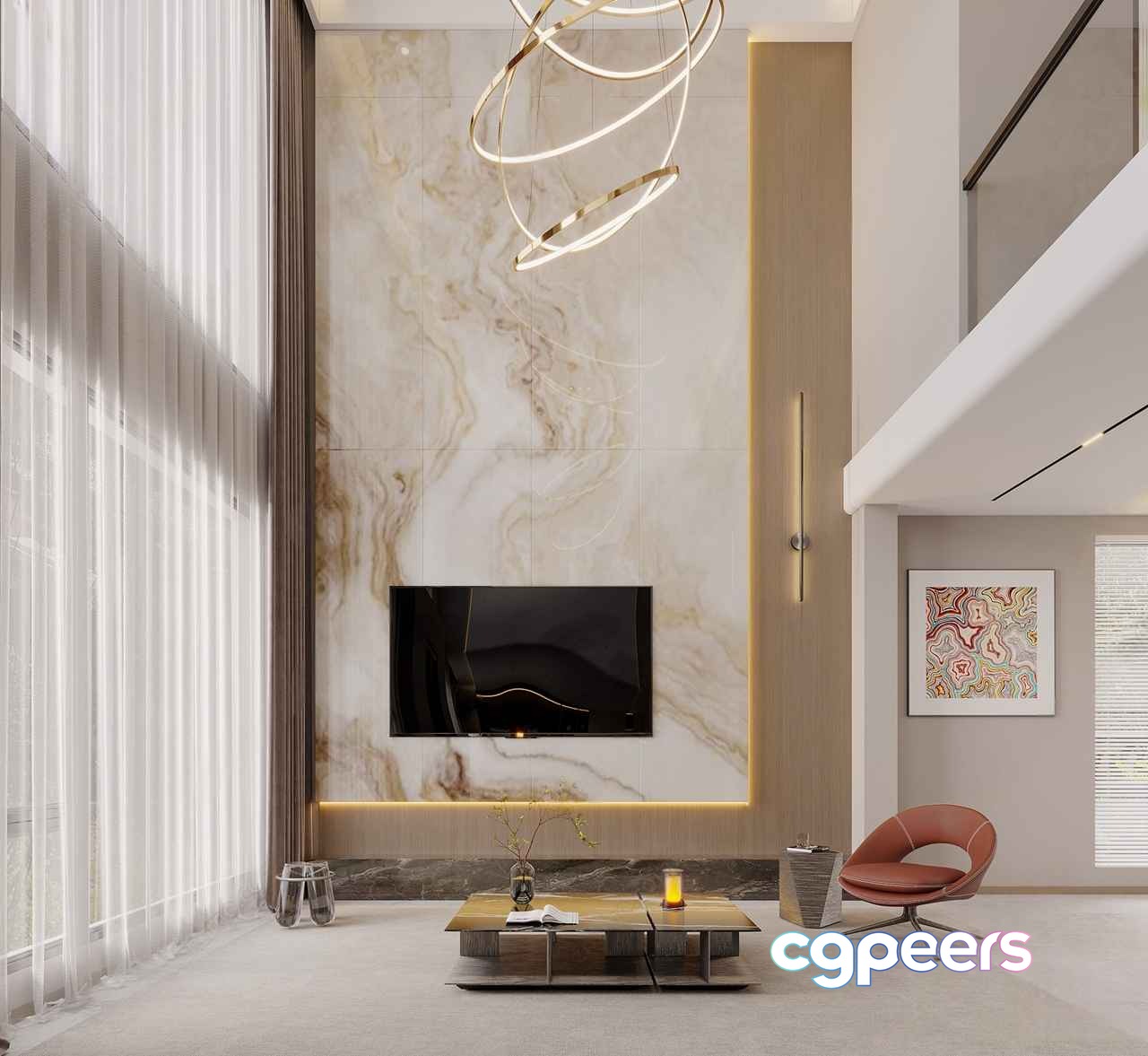 Modern Living Room 3D Model - 11239 - VRAY Render Modern Living Room 3D Model - 11239 - VRAY Render