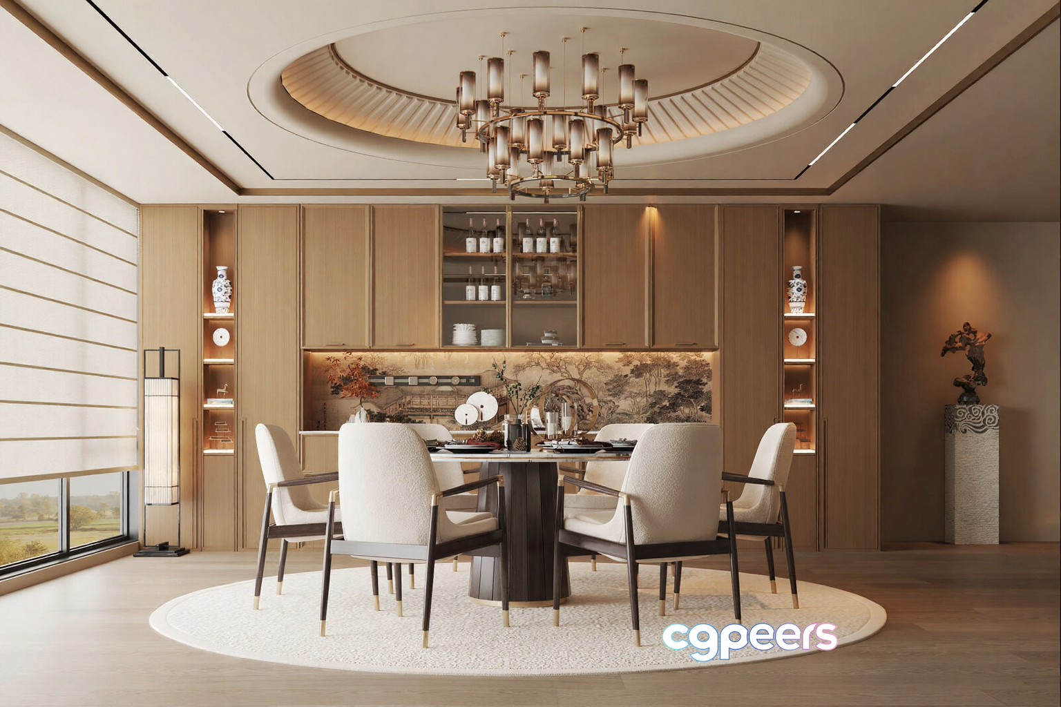 Modern Dining Room 3D Model - 2616 - VRAY Render
