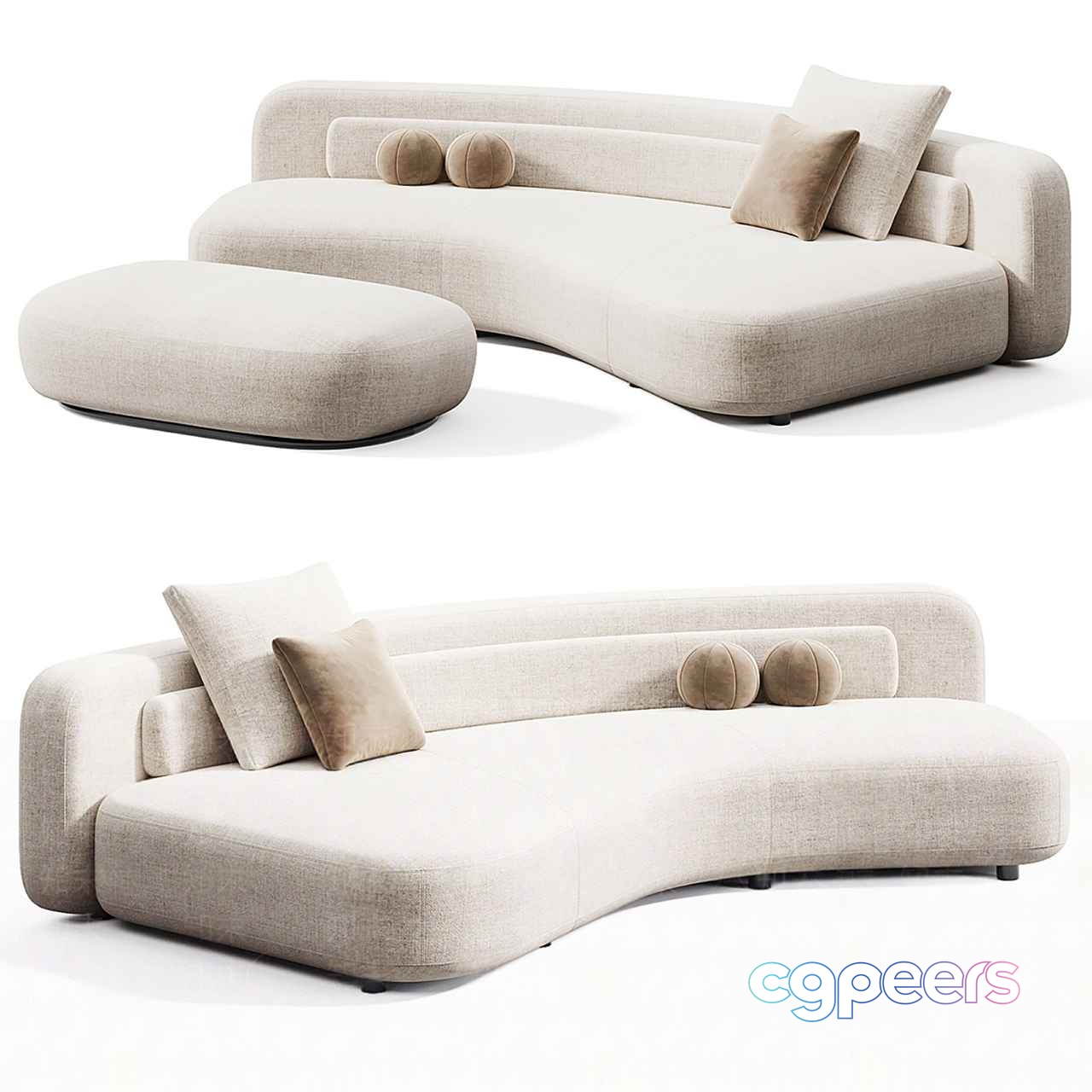Modern L-Shaped Sofa 3D Model - 15576 - CORONA Render Modern L-Shaped Sofa 3D Model - 15576 - CORONA Render