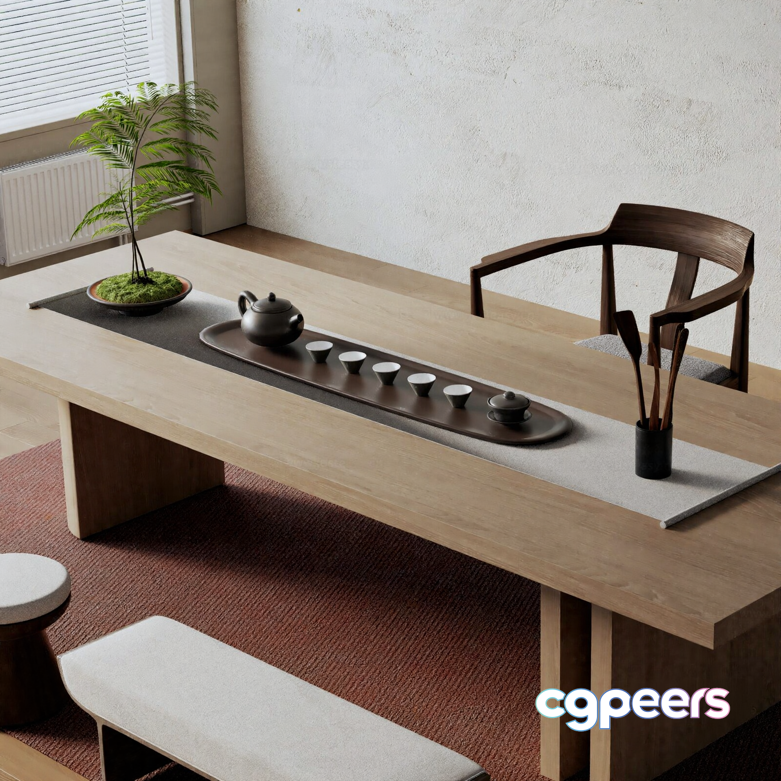 Traditional Asian Tea Room 3D Model - 7144 - VRAY Render Traditional Asian Tea Room 3D Model - 7144 - VRAY Render