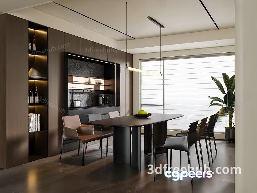 Modern Dining Room 3D Model - 19302 - VRAY Render Modern Dining Room 3D Model - 19302 - VRAY Render