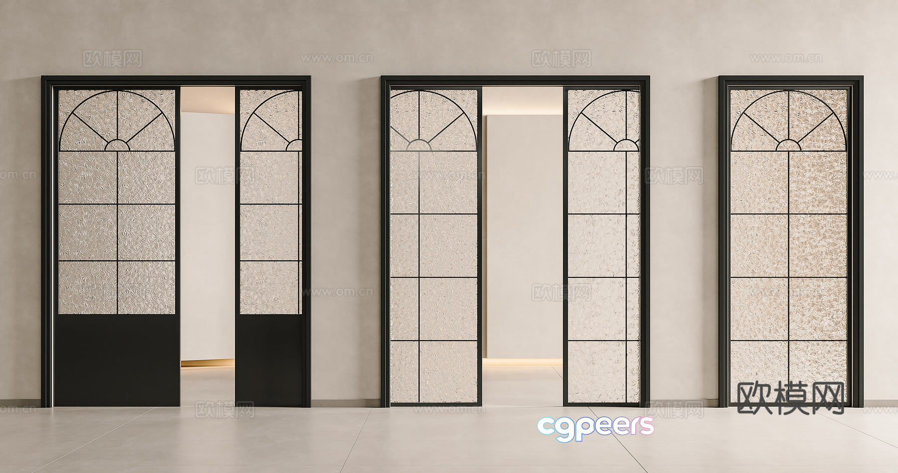 Modern Sliding Doors 3D Model - 21335 - CORONA Render