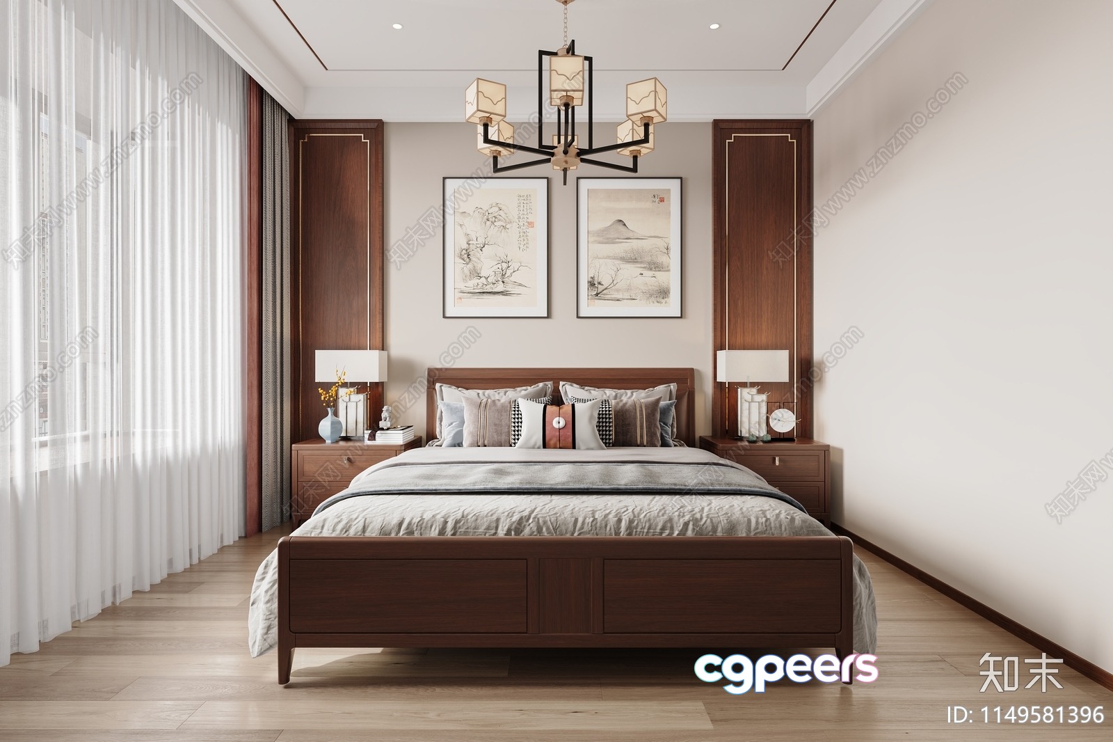 Cozy Bedroom 3D Model - 13018 - VRAY Render