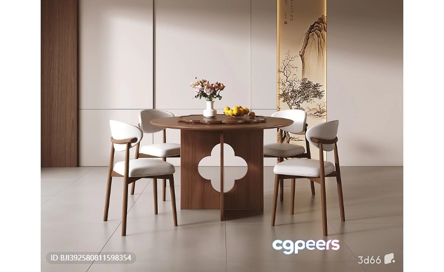 A Minimalist Dining Table 3D Model - 7102 - VRAY Render A Minimalist Dining Table 3D Model - 7102 - VRAY Render