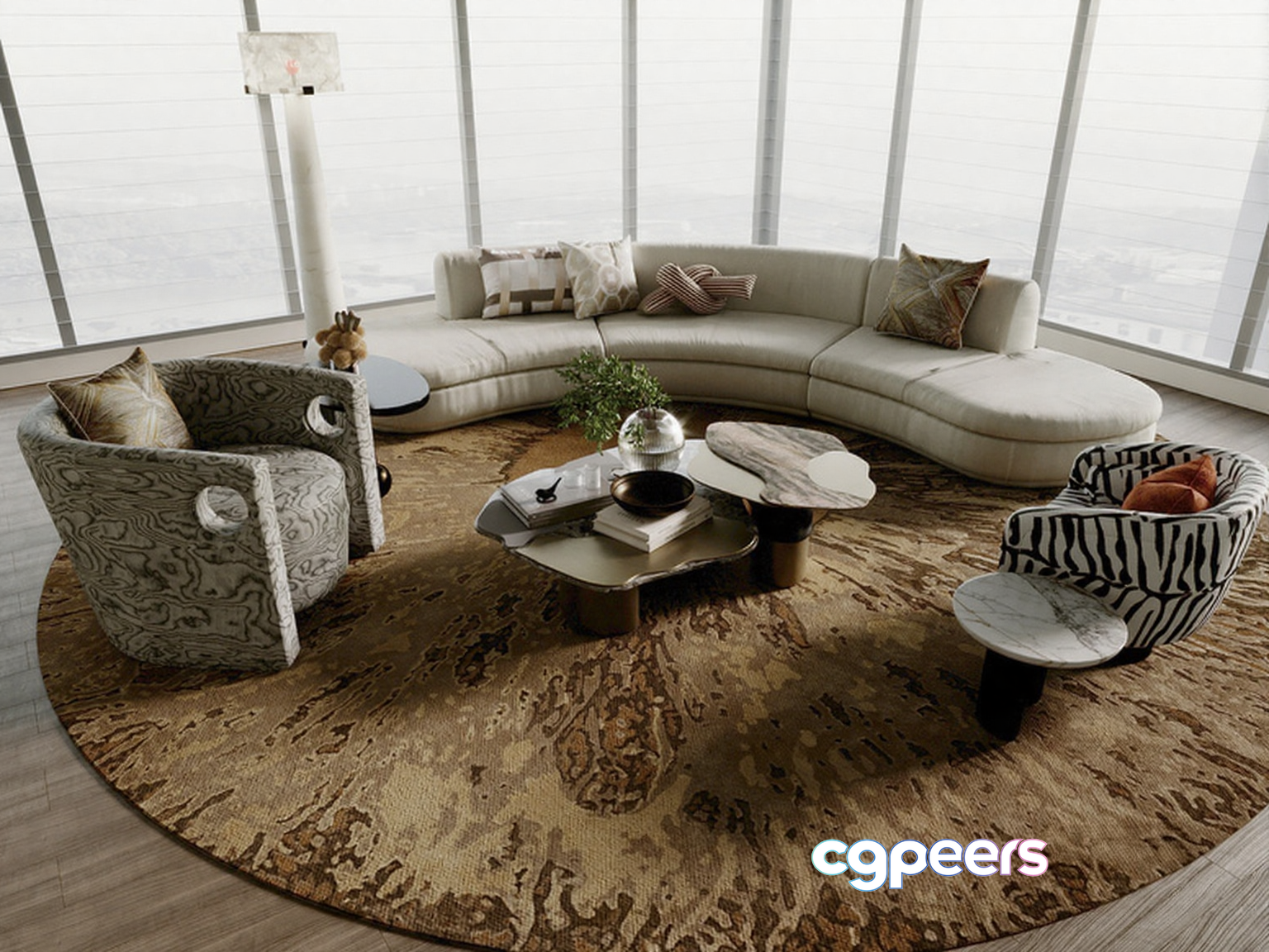Modern Living Room 3D Model - 7735 - VRAY Render