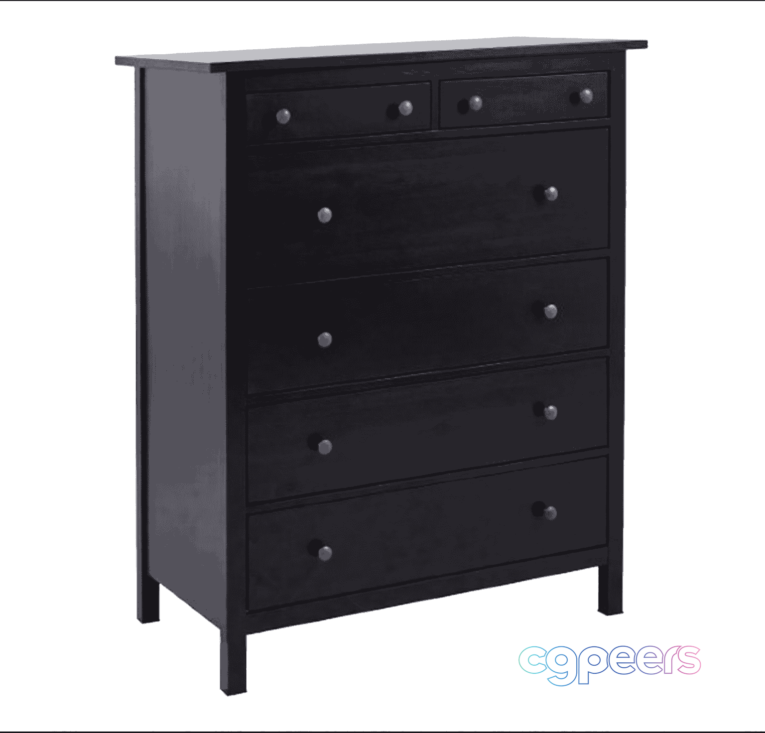 A Black Dresser 3D Model - 10154 - VRAY Render