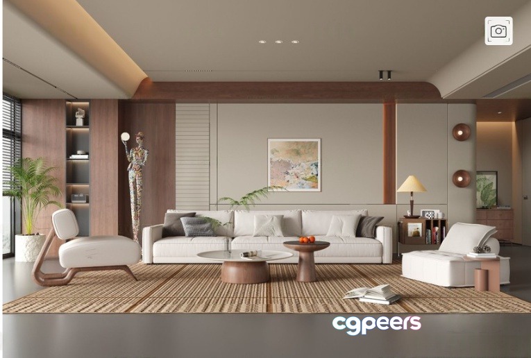 Modern Living Room 3D Model - 13479 - CORONA Render Modern Living Room 3D Model - 13479 - CORONA Render