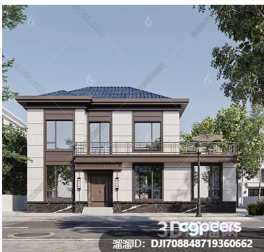 Two-Story House 3D Model - 4560 - VRAY Render Two-Story House 3D Model - 4560 - VRAY Render