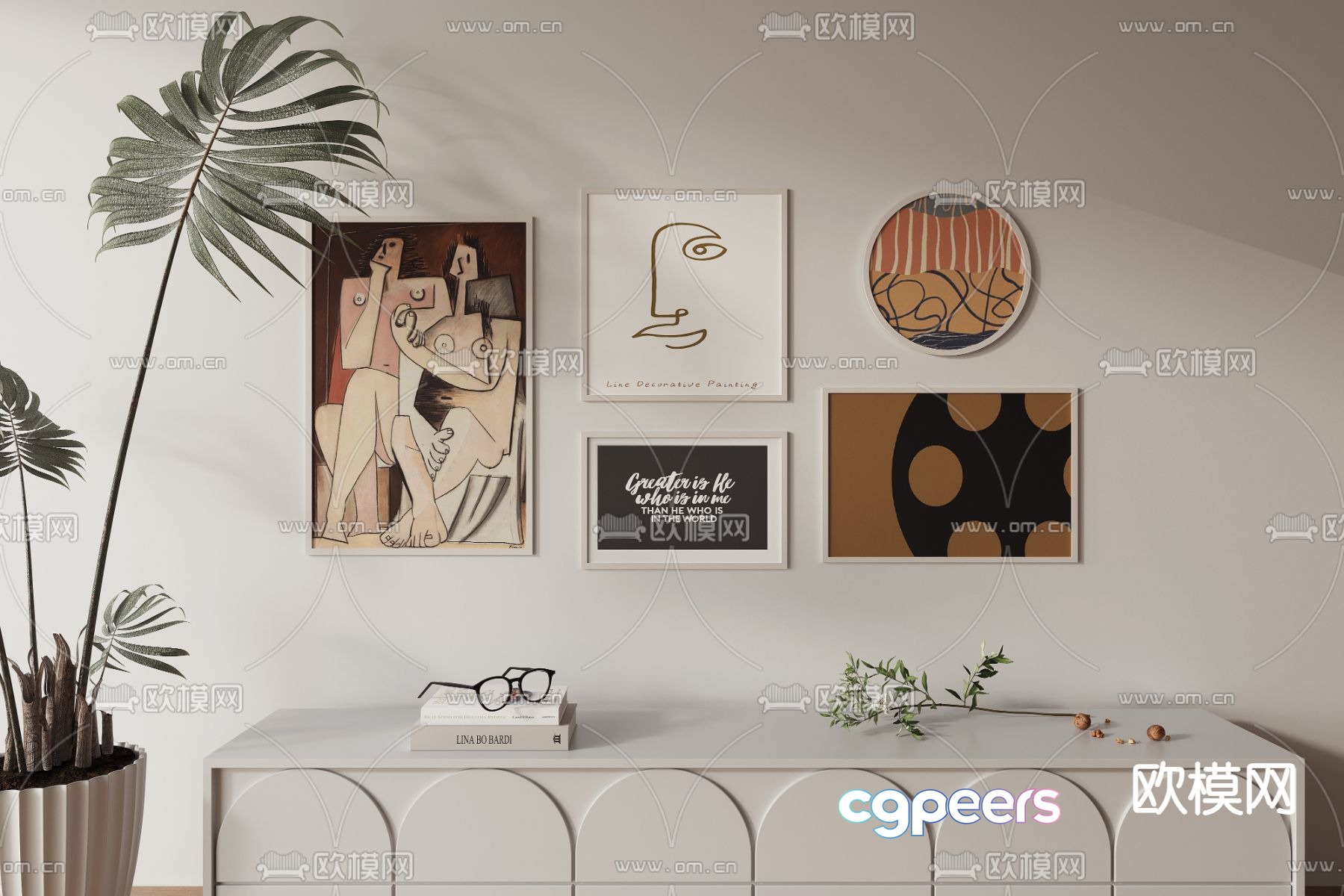 Modern Art Collection 3D Model - 1249 - VRAY Render