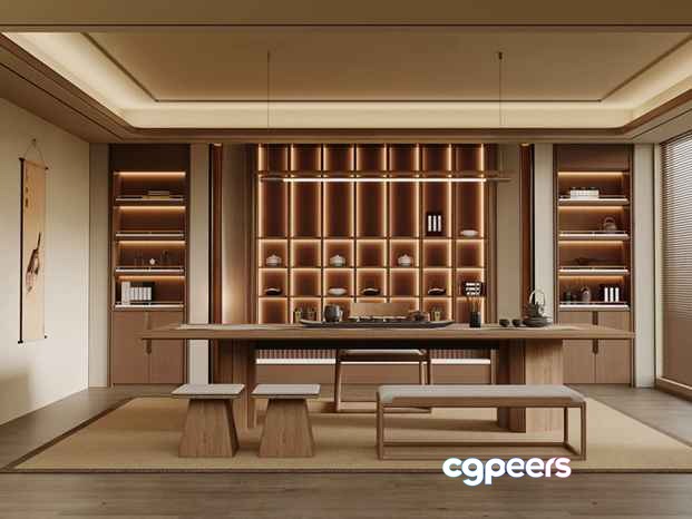 Modern Wooden Room 3D Model - 5365 - VRAY Render Modern Wooden Room 3D Model - 5365 - VRAY Render