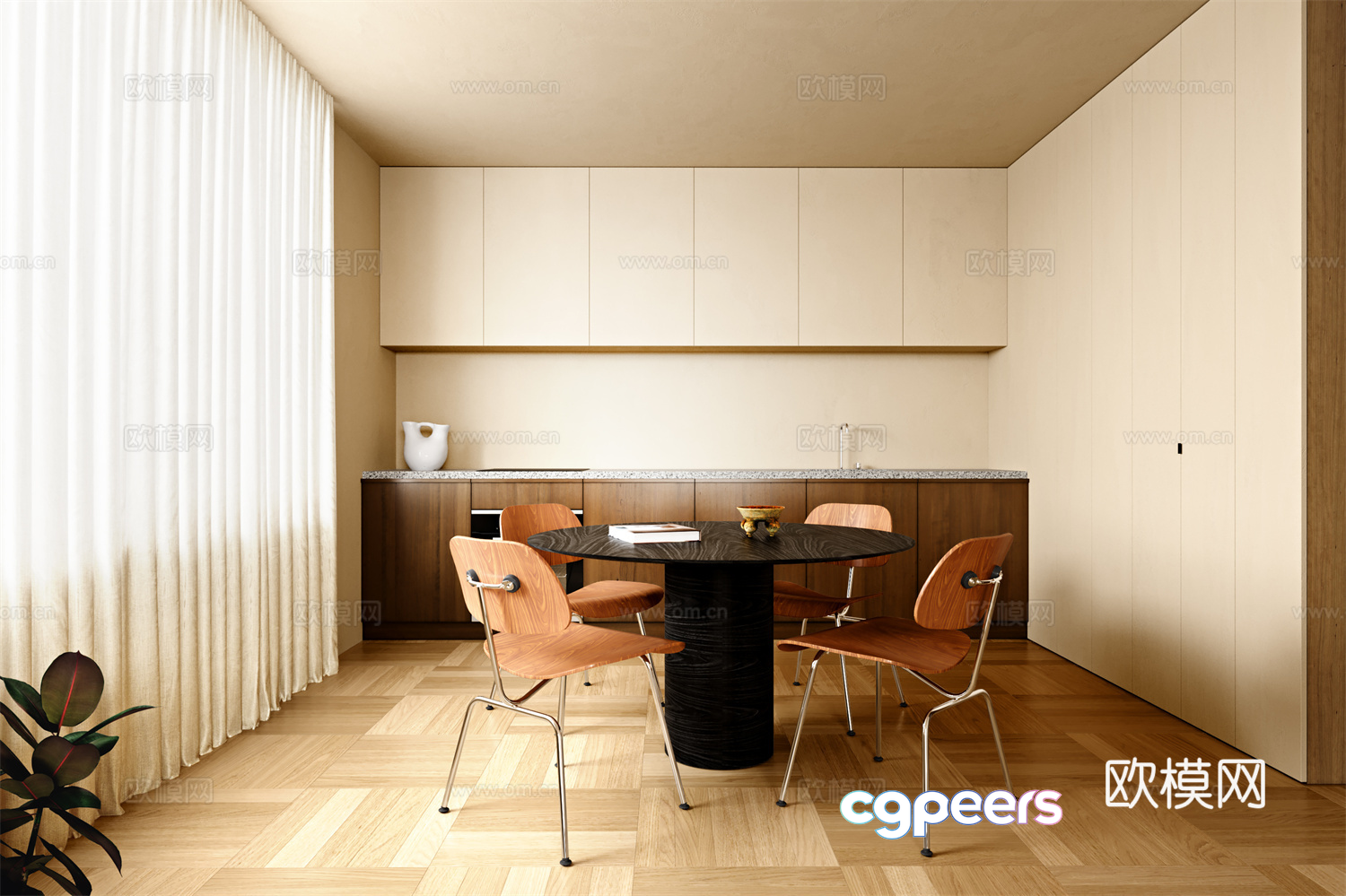 Modern Dining Room 3D Model - 5407 - VRAY Render