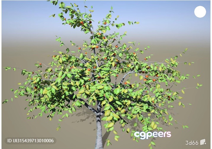 A Tree With Green Leaves And Red Apples 3D Model - 2220 - VRAY Render A Tree With Green Leaves And Red Apples 3D Model - 2220 - VRAY Render