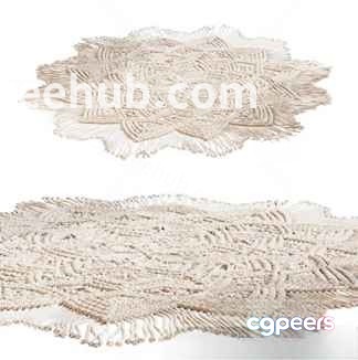 A Beige Rug With A Textured Pattern 3D Model - 19703 - VRAY Render