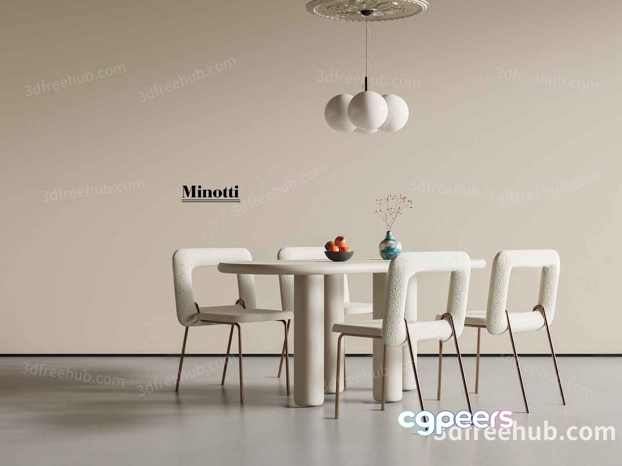 Modern Dining Room 3D Model - 21170 - VRAY Render