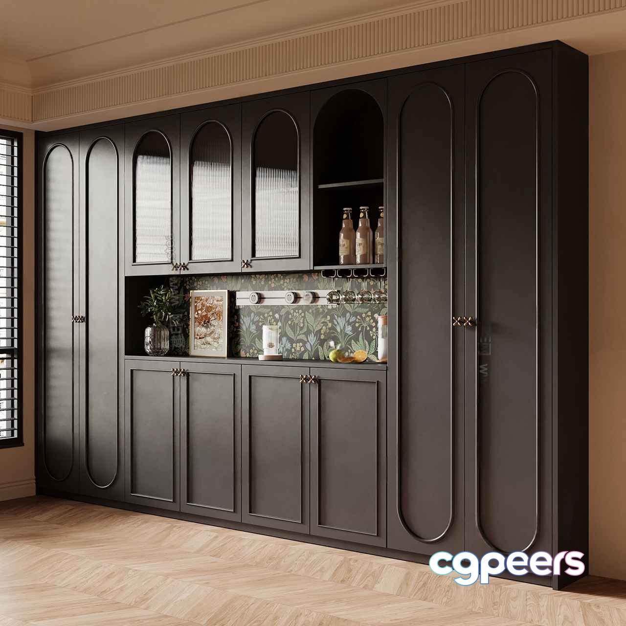 Dark Gray Cabinet 3D Model - 9727 - VRAY Render
