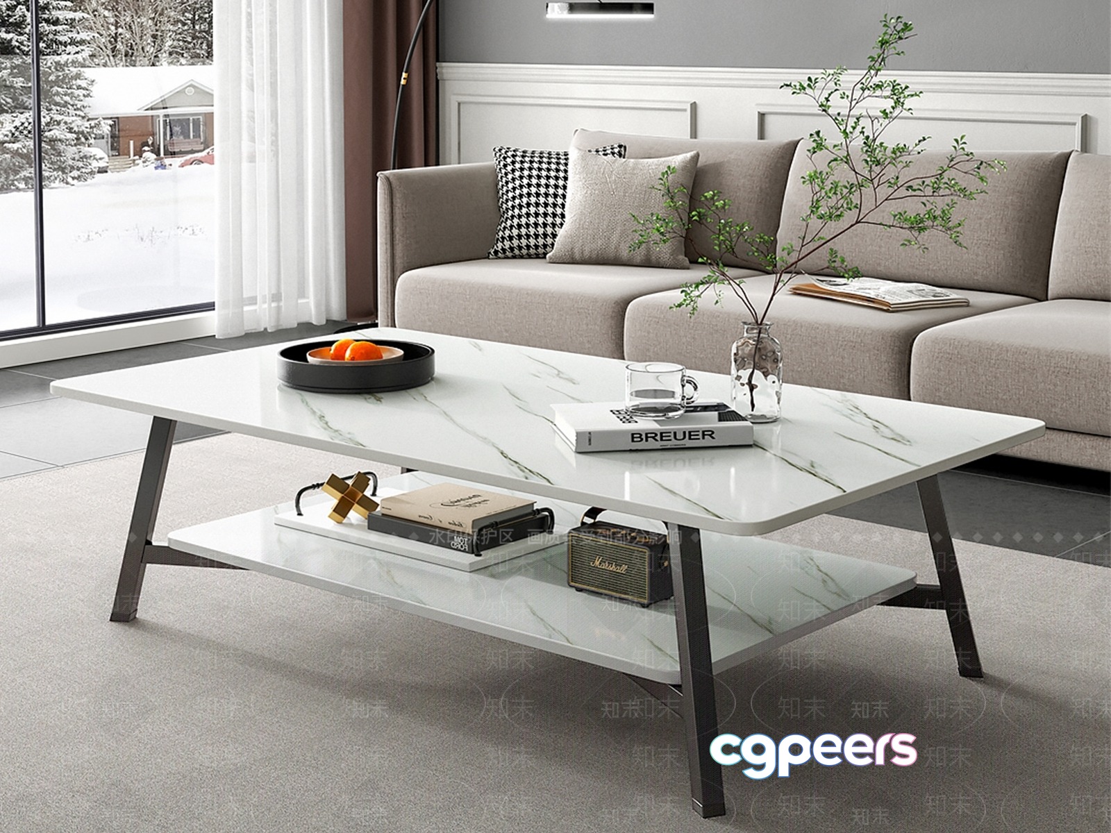 Modern Living Room 3D Model - 18611 - VRAY Render