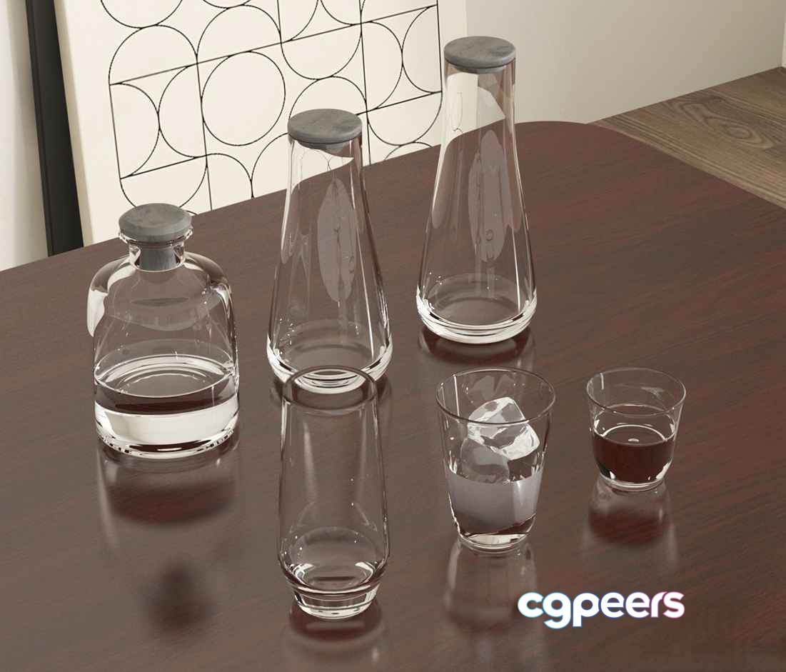 Clear Glass Containers 3D Model - 8170 - VRAY Render Clear Glass Containers 3D Model - 8170 - VRAY Render