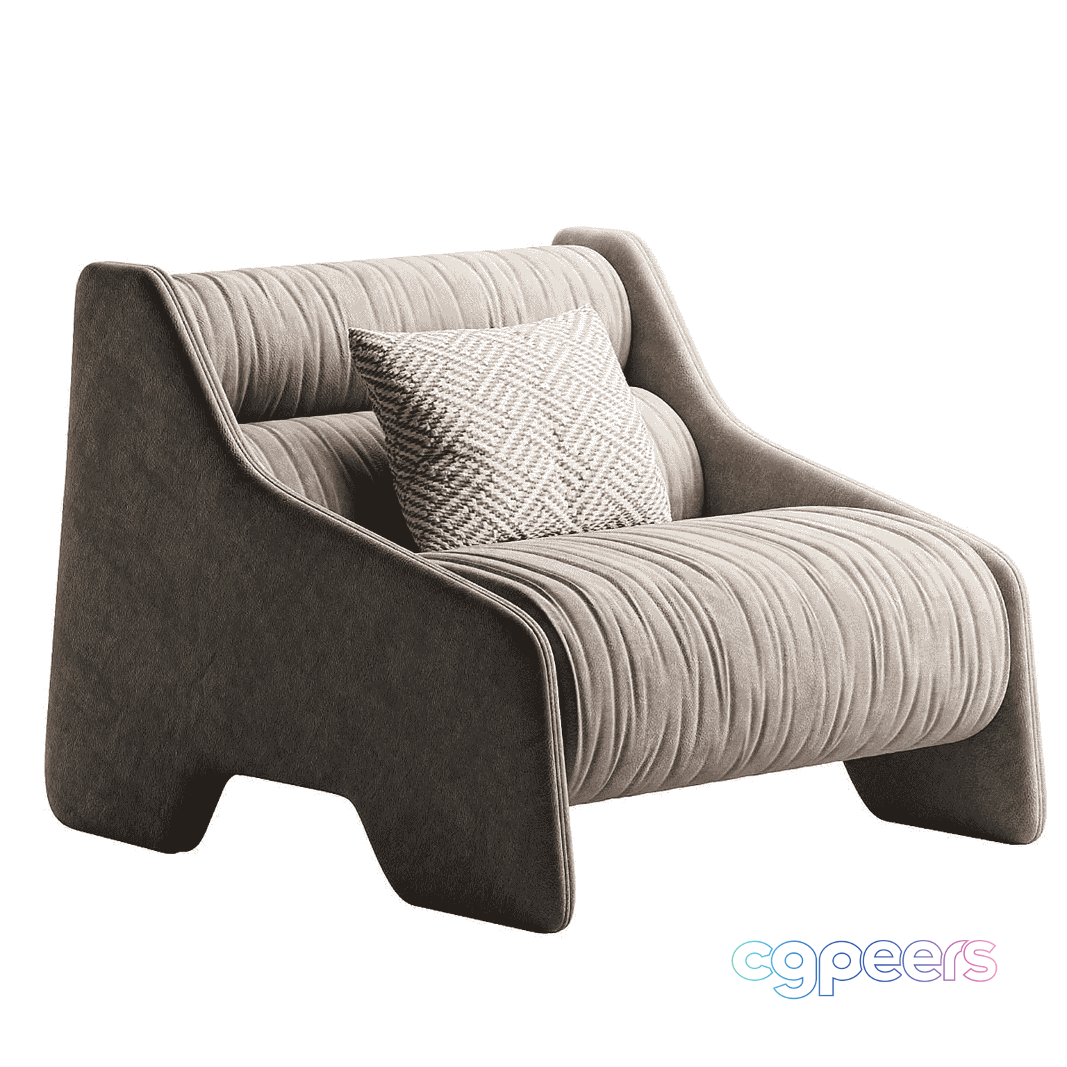 Modern Gray Sofa 3D Model - 15015 - VRAY Render
