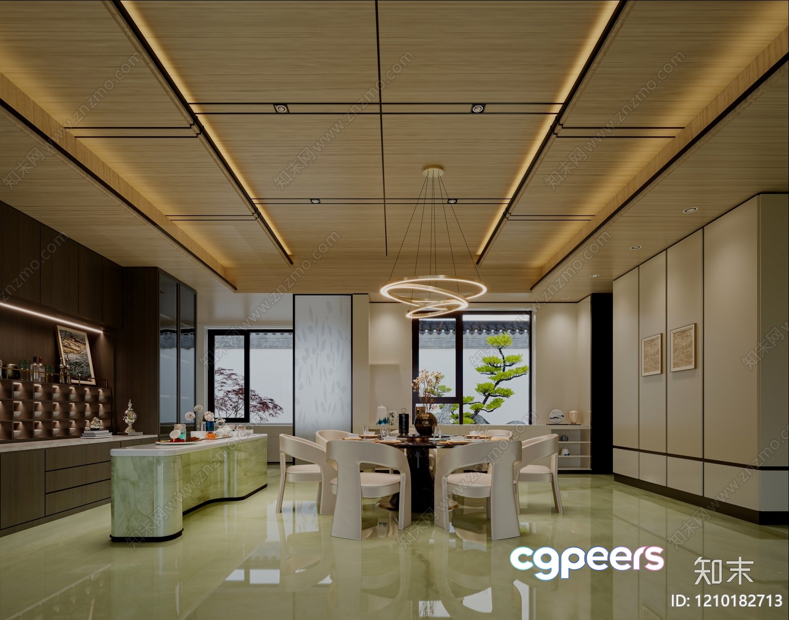 Modern Dining Room 3D Model - 9667 - VRAY Render Modern Dining Room 3D Model - 9667 - VRAY Render