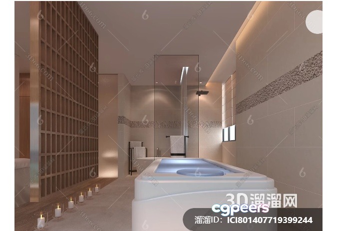 A Modern Bathroom 3D Model - 16489 - VRAY Render