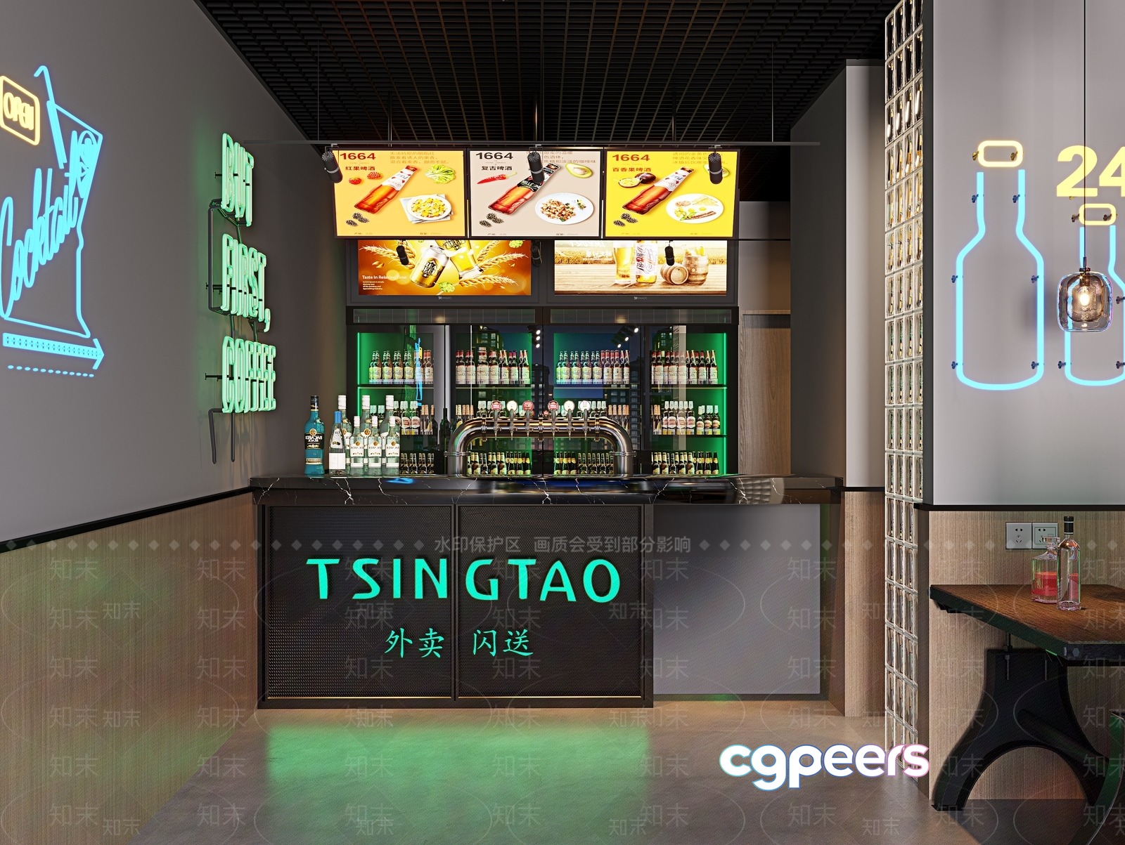 A Modern Bar Area 3D Model - 18139 - VRAY Render A Modern Bar Area 3D Model - 18139 - VRAY Render