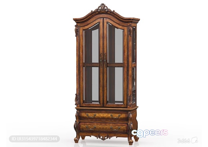 A Wooden Cabinet 3D Model - 1877 - VRAY Render