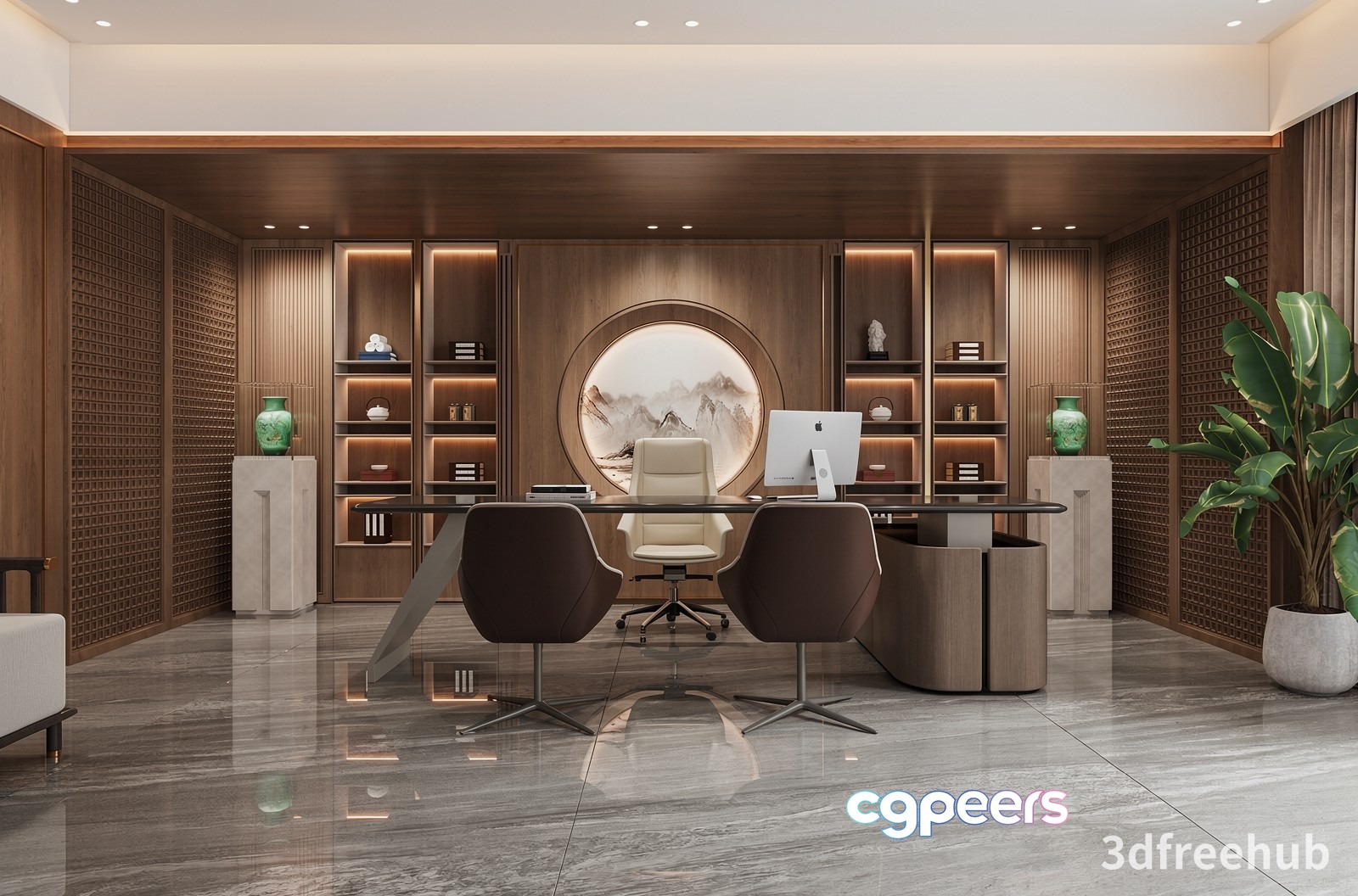 Modern Office Space 3D Model - 20954 - VRAY Render