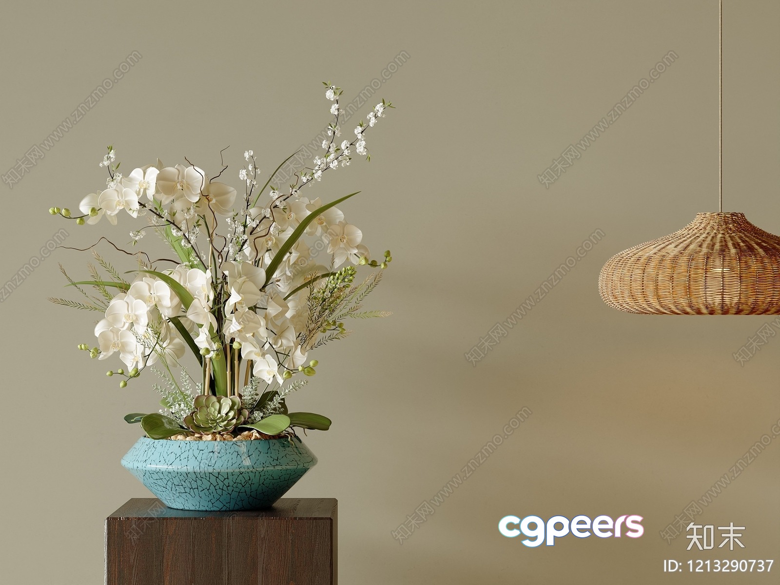 A Wicker Light Fixture 3D Model - 21371 - VRAY Render A Wicker Light Fixture 3D Model - 21371 - VRAY Render