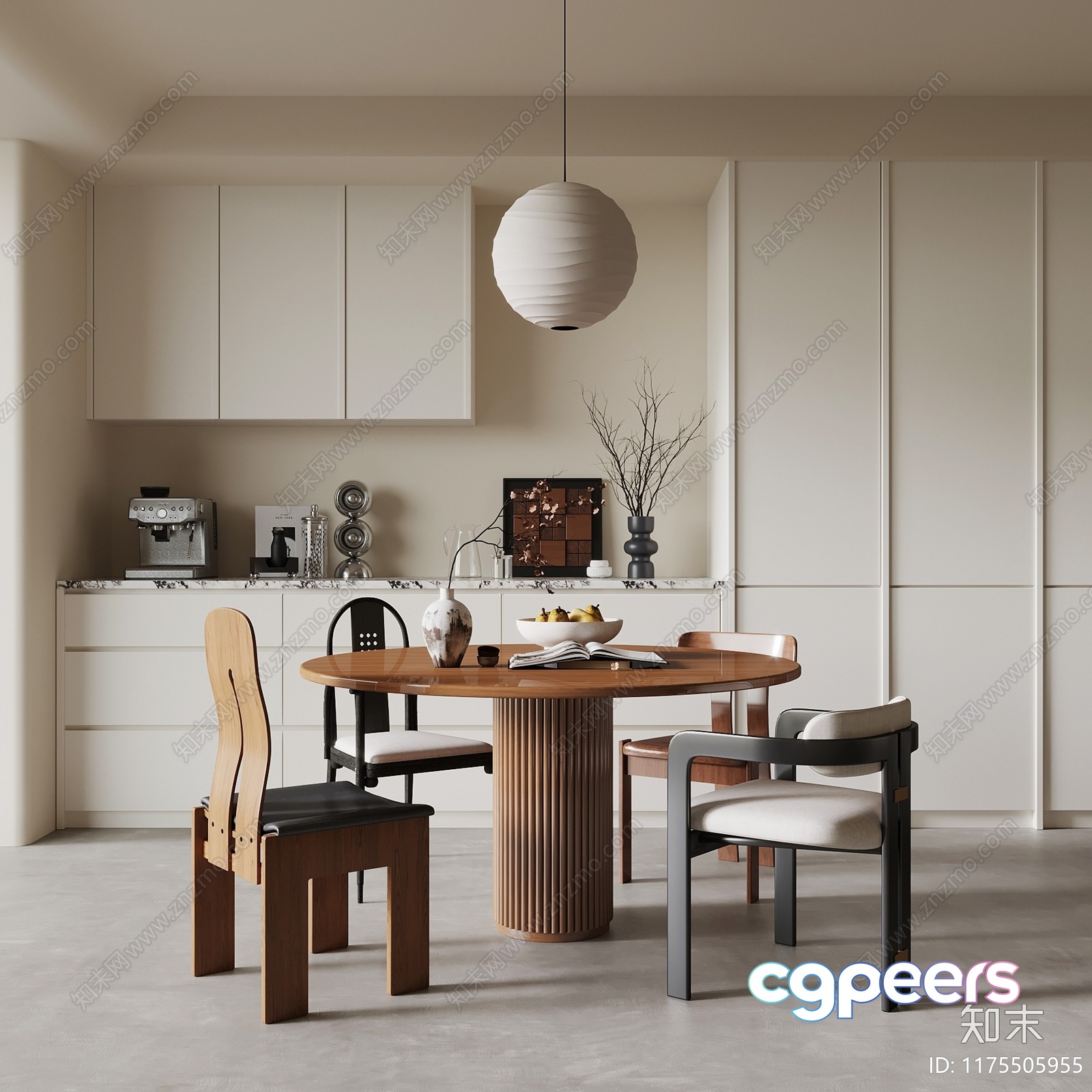Modern Dining Room 3D Model - 7510 - VRAY Render
