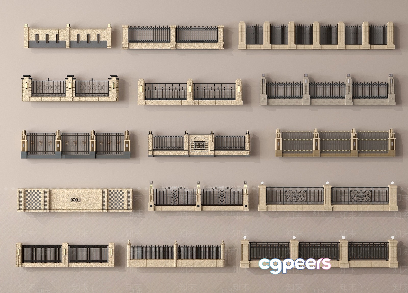 Fence Designs 3D Model - 2341 - VRAY Render
