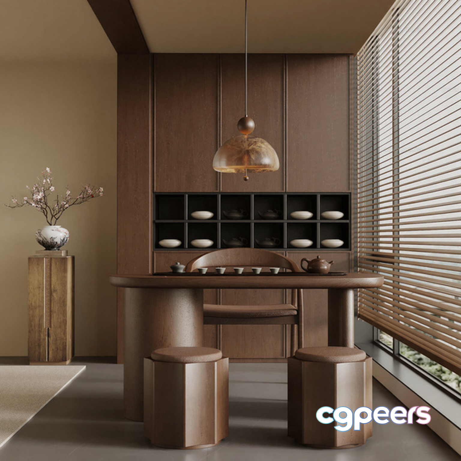 Modern Dining Room 3D Model - 7246 - VRAY Render